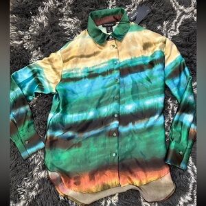 Earthy Tones Tie-Dye Button Down Shirt